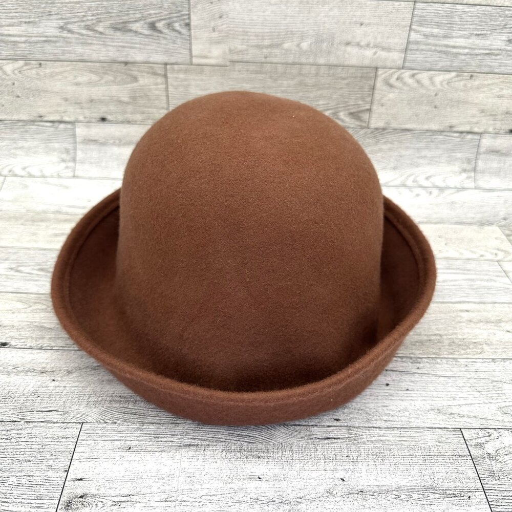 Women's New York Hat Co. 100% Wool Felt Brown Cloche Hat USA WPL 5923